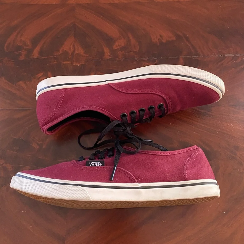 Vans Dark Red Lace Up Unisex M 6.0 / W 7.5 - Picture 6 of 9